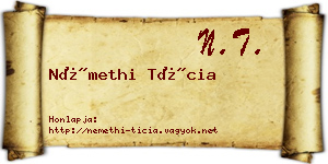 Némethi Tícia névjegykártya